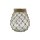 Glas Windlicht mit Jute Klar ca. 22 cm