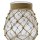 Glas Windlicht mit Jute Klar ca. 22 cm