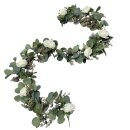 Rosengirlande mit Eukalyptus Weiß/Grün  ca....