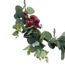 Künstliche Eukalyptusgirlande mit Beeren Grün/Rot ca. 150 cm