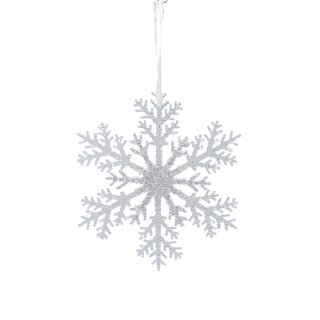 Kunststoff Schneeflocke Klar/Glitzer ca. 21 cm