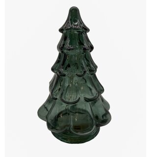 LED Glas Tannenbaum Dunkelgrün ca. 18 cm