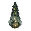 LED Glas Tannenbaum Dunkelgrün ca. 18 cm