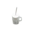 Weihnachtliches Trinkglas mit Strohhalm " LET IT...
