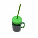 Weihnachtliches Trinkglas mit Strohhalm " GINGLE...