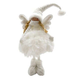 LED Plüsch Engel Weiß ca. 40 cm