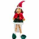 Kantenhocker Weihnachts-Dackel Frau Rot/Grün/Braun ca. 60 cm