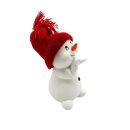 Deko Schneemann "Kusshand" mit roter Mütze ca. 11 cm