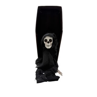 Halloween-Deko Sarg mit beweglichem Geist ca. 45 cm