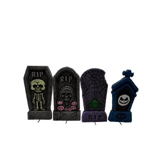 Halloween-Deko Grabsteine 4er Set ca. 35,5 cm