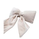 Weihnachtsschleife aus Samt mit Klammer Beige ca. 16 cm