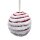 Flauschige Plüsch-Christbaumkugel Weiß/Rot Ø ca. 13 cm