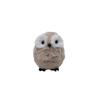 Fell Schneeeule mit Klammer Beige ca. 10 cm