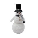 Plüsch Schneemann Weiß/Schwarz ca. 34 cm