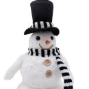 Plüsch Schneemann Weiß/Schwarz ca. 34 cm