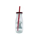 Weihnachts-Trinkflasche "Merry Christmas" mit Strohhalm ca. 300 ml