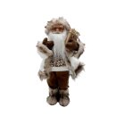 Traditioneller Weihnachtsmann Weiß/Braun ca. 45 cm