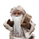 Traditioneller Weihnachtsmann Weiß/Braun ca. 45 cm