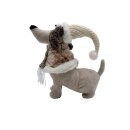 Weihnachtlicher Filz-Hund Beige ca. 40 cm