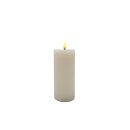 LED Echtwachs Stumpenkerze Creme ca. 19 cm