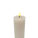 LED Echtwachs Stumpenkerze Creme ca. 19 cm