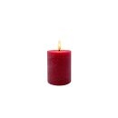 LED Echtwachs Stumpenkerze Rot ca. 10 cm