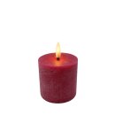 LED Echtwachs Stumpenkerze Rot ca. 10 cm