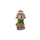 LED Weihnachts-Hund mit Blinzel Augen Braun/Rot/Grün...