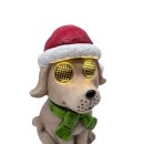 LED Weihnachts-Hund mit Blinzel Augen Braun/Rot/Grün...